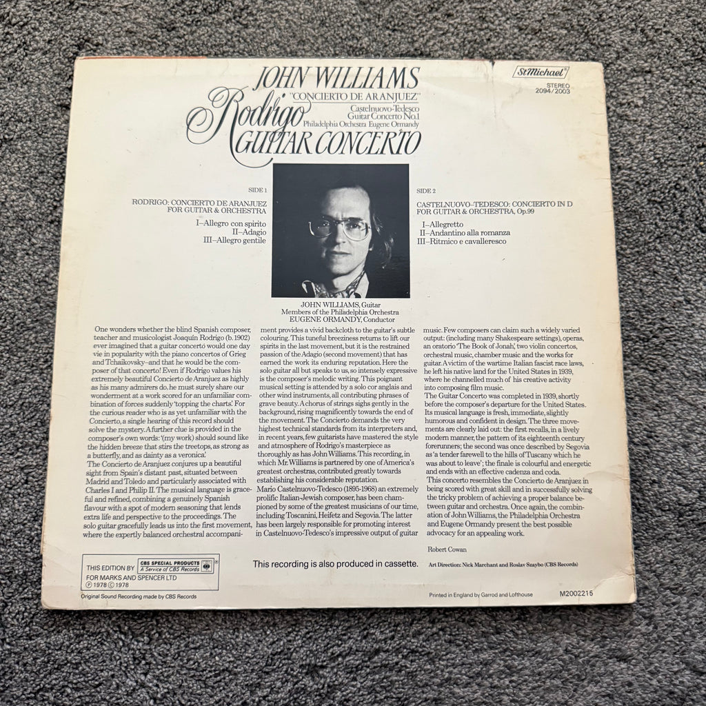 Guitar Concerto No. 1 / Guitar Concerto In D For Guitar & Orchestra