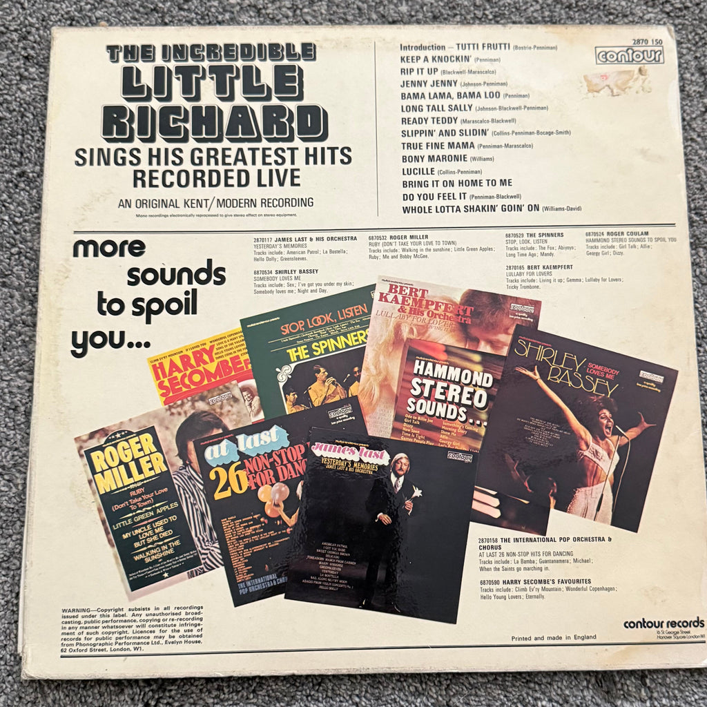 The Incredible Little Richard Sings His Greatest Hits Recorded Live