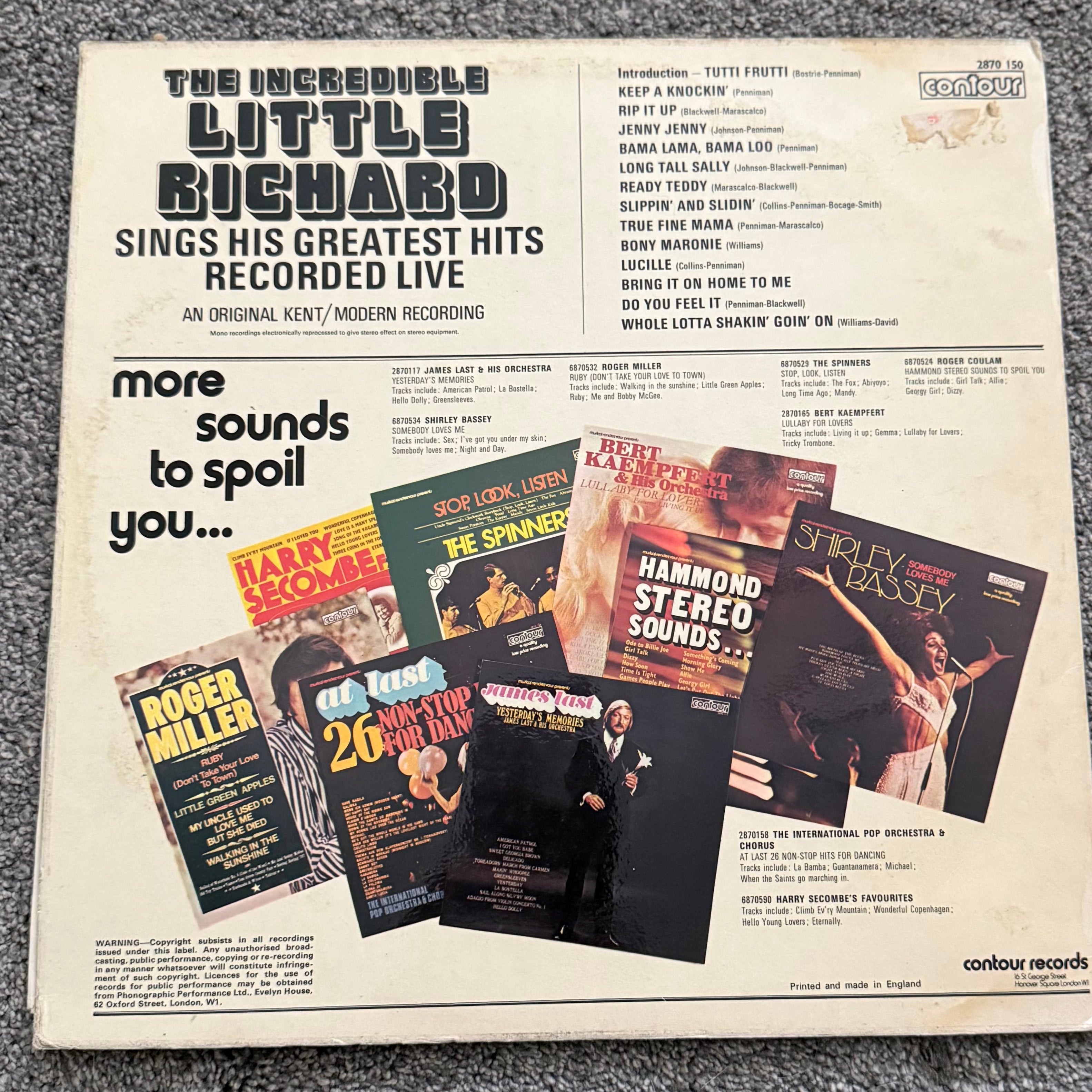 The Incredible Little Richard Sings His Greatest Hits Recorded Live