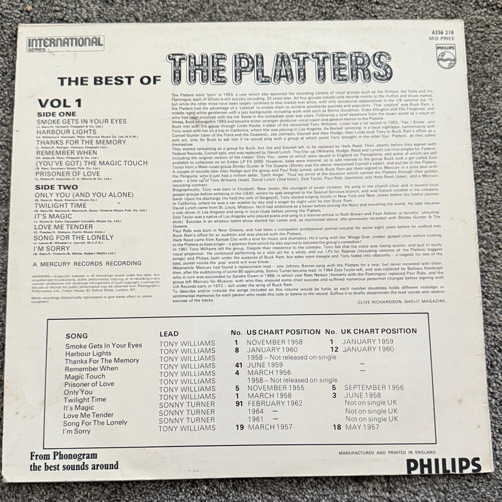 The Best Of The Platters Volume 1
