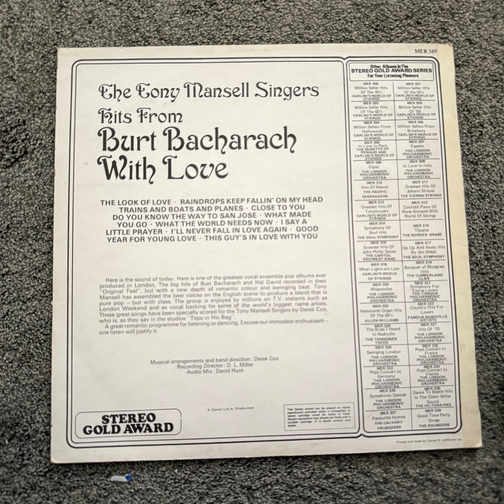 Hits From Burt Bacharach With Love