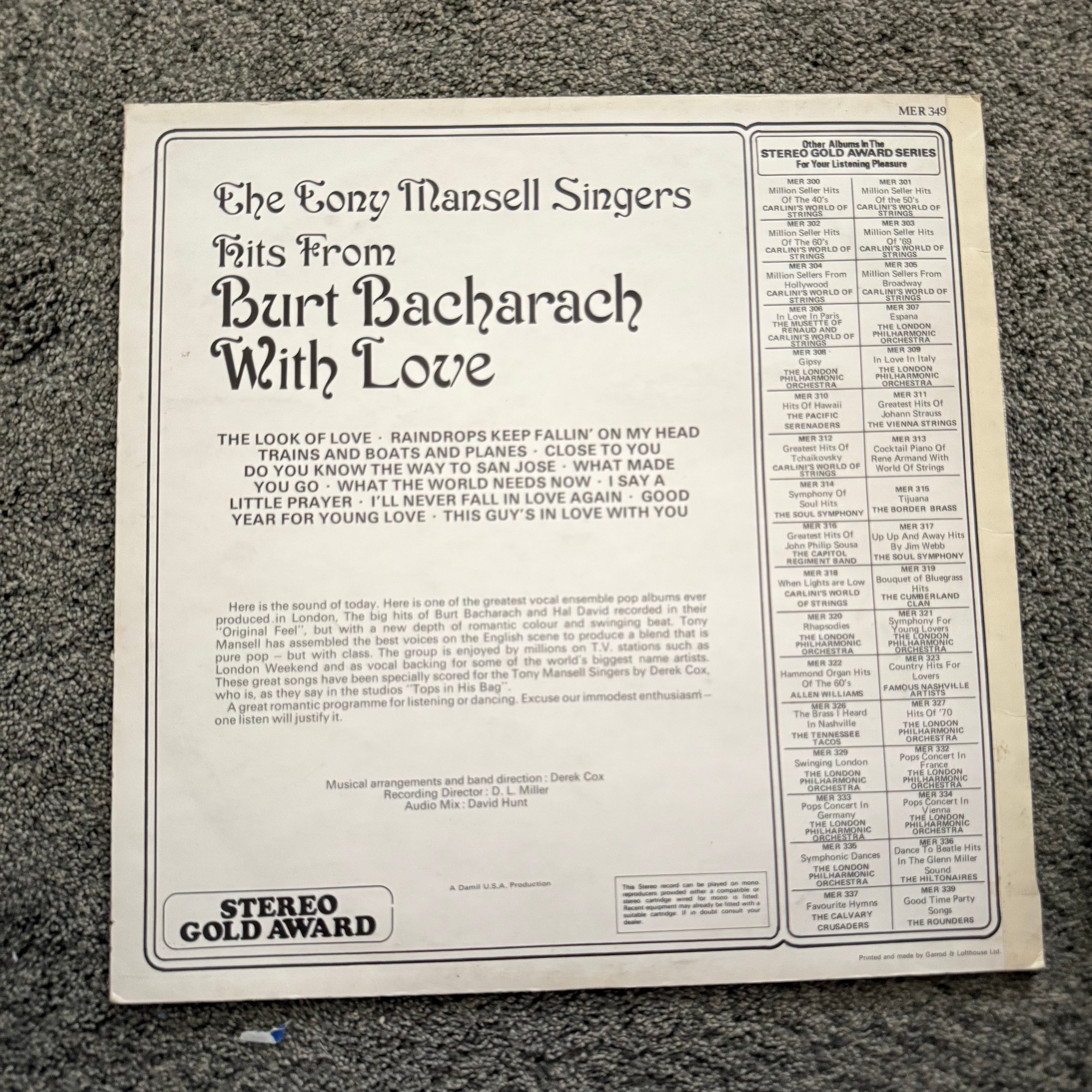 Hits From Burt Bacharach With Love