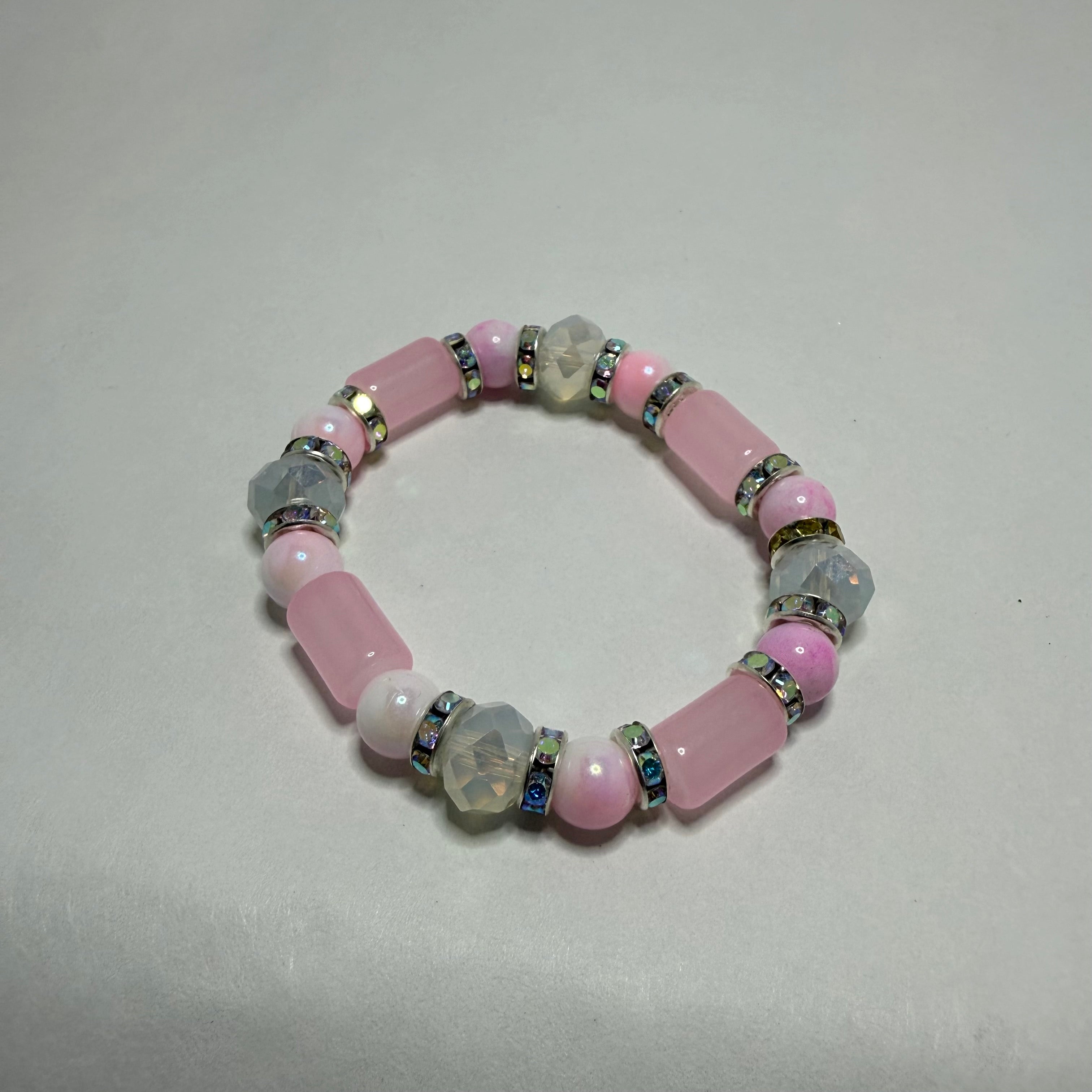 Rose and crystal bracelet